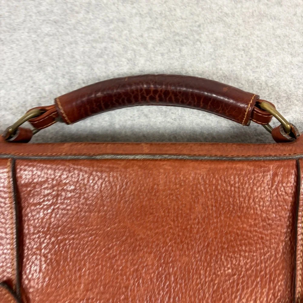 Levenger Tusting Clipper Full Grain Leather Messenger Briefcase Made In England